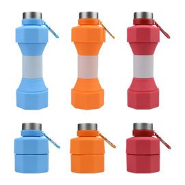 Fitness Dumbbell Silicone Collapsible Water Bottle