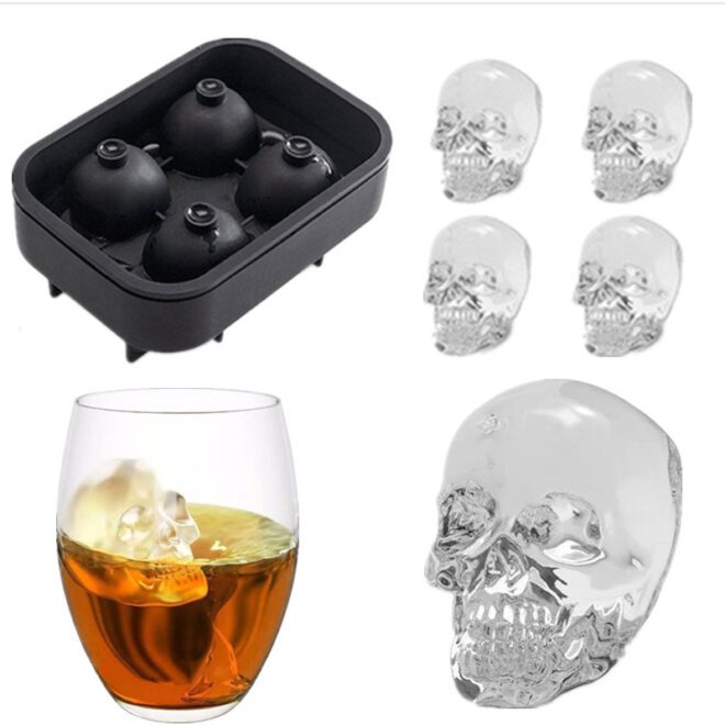 Factory silicone skull ice mold black