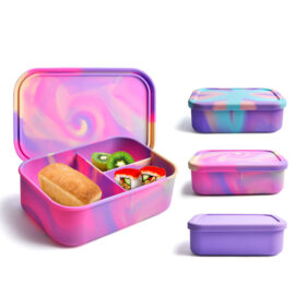 Food Grade Silicone Lunch Box Hot Selling Rainbow Colors