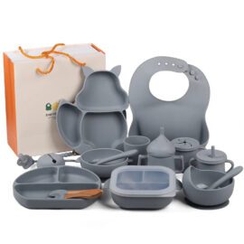 Bpa Free Silicone Divider Feeding Plate Bowl Set With Spoon