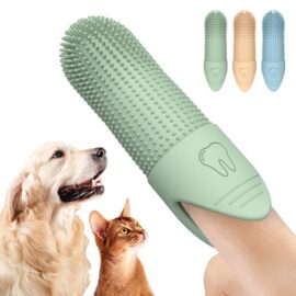 OEM food grade silicone dog finger toothbrush 360 degree bristles