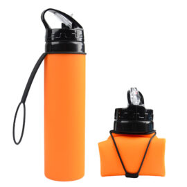 Outdoor portable folding water bottle silicone folding cup