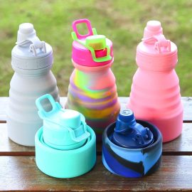 Factory customized collapsible silicone water bottle with good looks and practicality
