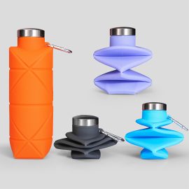 700ml outdoor platinum silicone rhombus collapsible water bottles