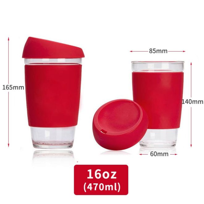 glass coffee cups with silicone sleeve