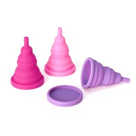 Portable sports anti-side leakage foldable menstrual cups with lid