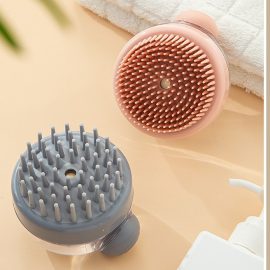 Customizable multifunctional scalp massage brush that can hold shower gel