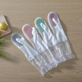 Wholesale multi-functional dishwashing gloves latex waterproof gloves with cleaning brush